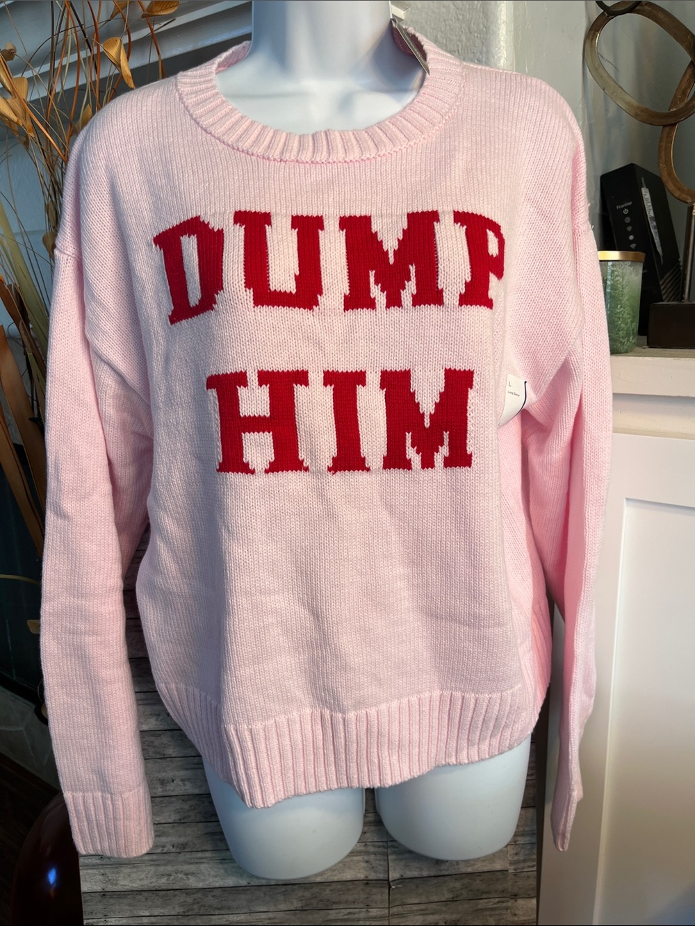 Pink "Dump Him" Knit Sweater